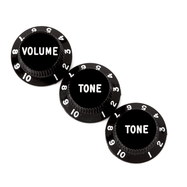 Stratocaster Knobs Black Volume Tone Tone 3 - Muso's Stuff
