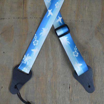 Surf Printed Webbing Ukulele Strap - Straps by Colonial Leather at Muso's Stuff