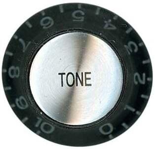 Tone Knob Vintage Hat Style Black W/Silver Numbe - Guitars - Parts and Accessories by AMS at Muso's Stuff
