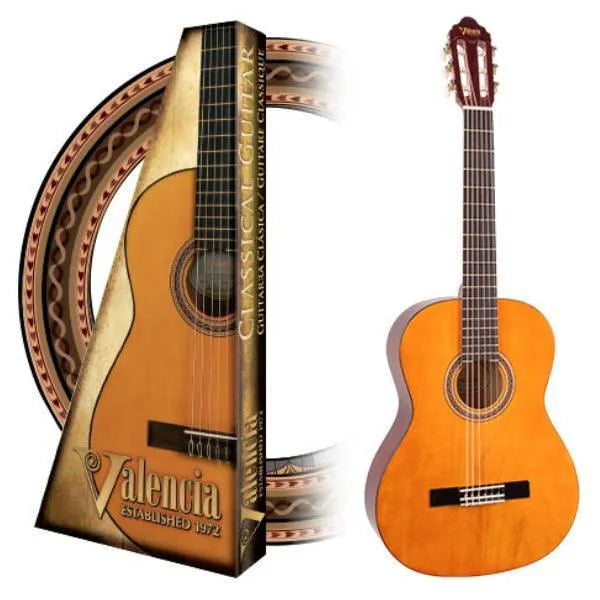 Valencia 100 Series 4/4 Left-Handed Classical Guitar – Natural