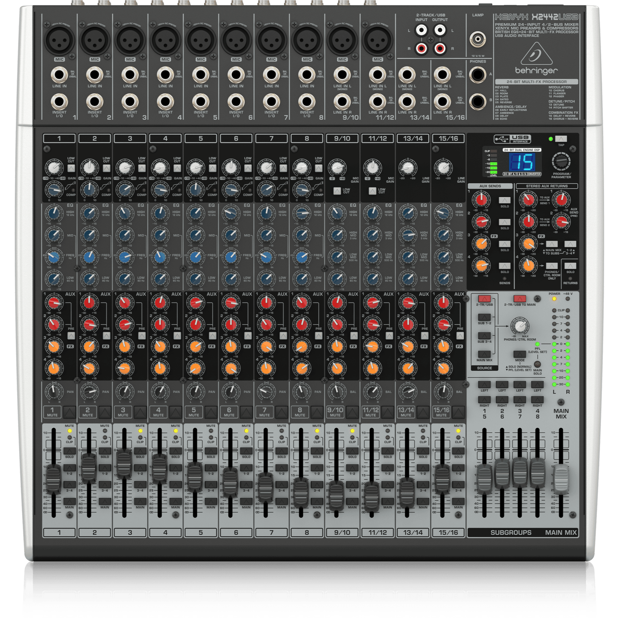 XENYX X2442USB 24 Channel Console Mixer USB Interface - Live & Recording by Behringer at Muso's Stuff